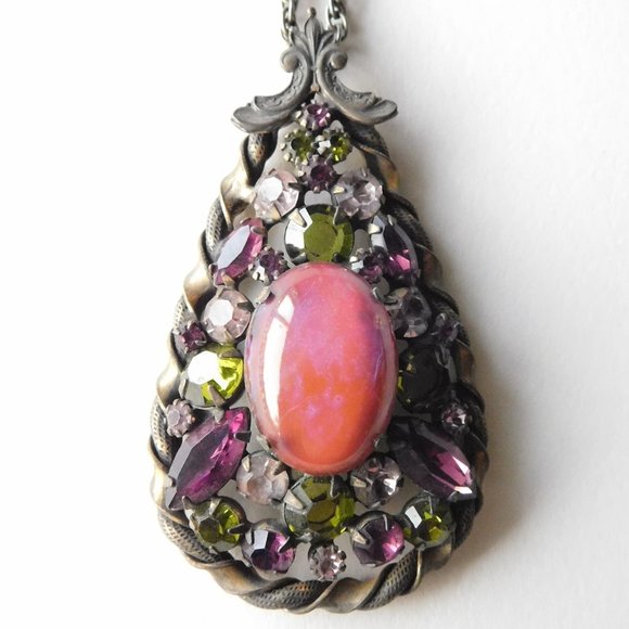 large vintage Victorian SAPHIRET necklace pendant - Picture 8 of 8